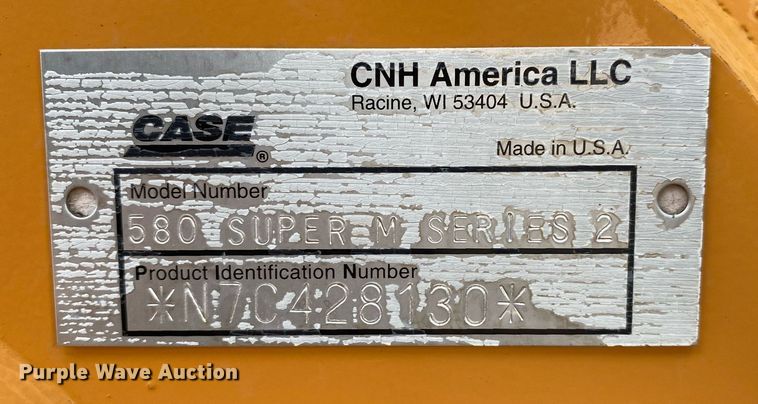 image for item KB9459 2007 Case 580 Super M  backhoe