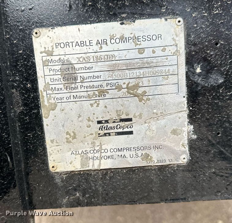 image for item KL9154 Atlas Copco XAS 186  air compressor