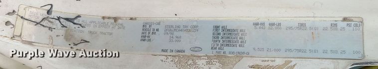 image for item LE9067 1999 Sterling A-Line  dump truck