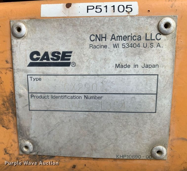 image for item LH9620 2006 Case CX290  excavator