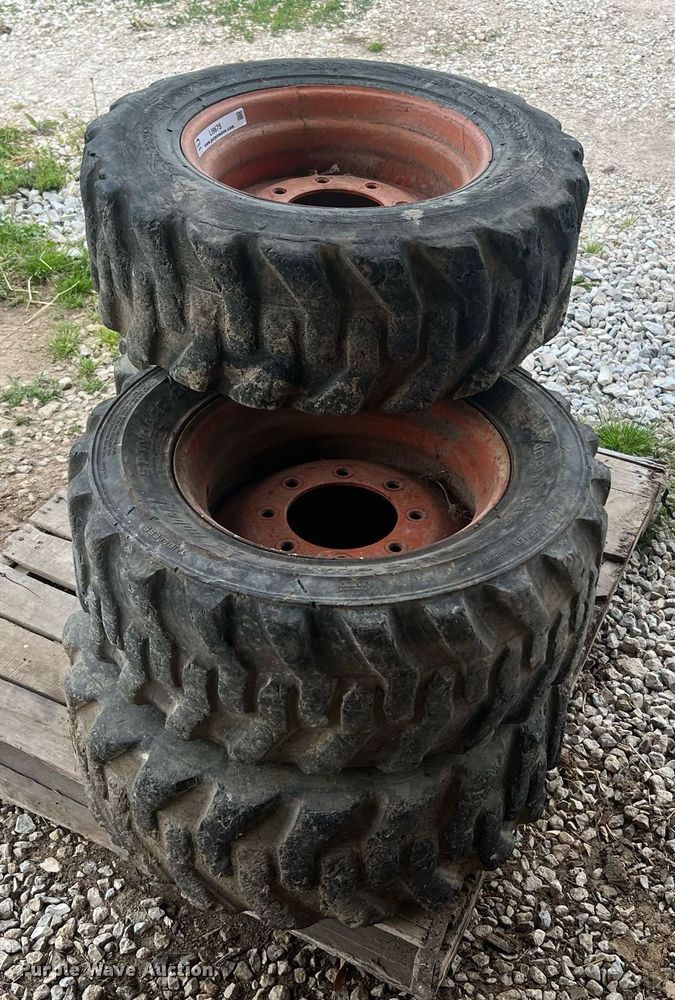 image for item LI9675 (5) Bobcat 10-16.5 skid steer wheels and tires
