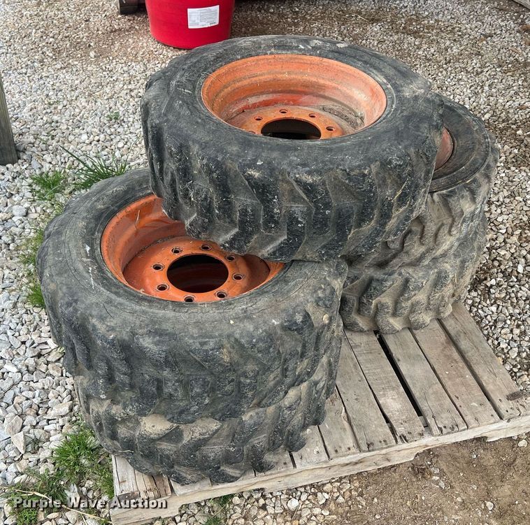 image for item LI9675 (5) Bobcat 10-16.5 skid steer wheels and tires