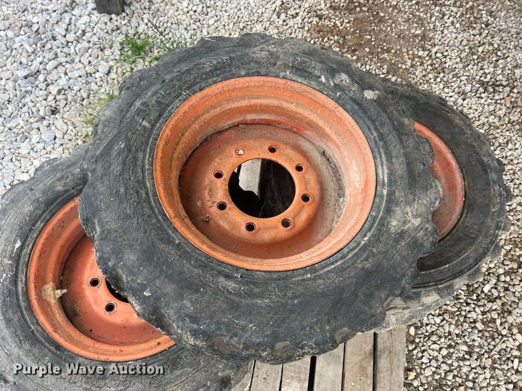 image for item LI9675 (5) Bobcat 10-16.5 skid steer wheels and tires