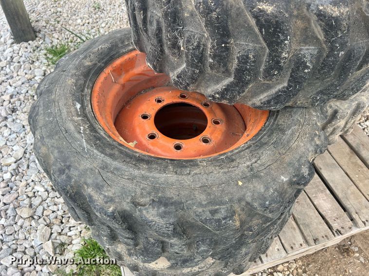 image for item LI9675 (5) Bobcat 10-16.5 skid steer wheels and tires