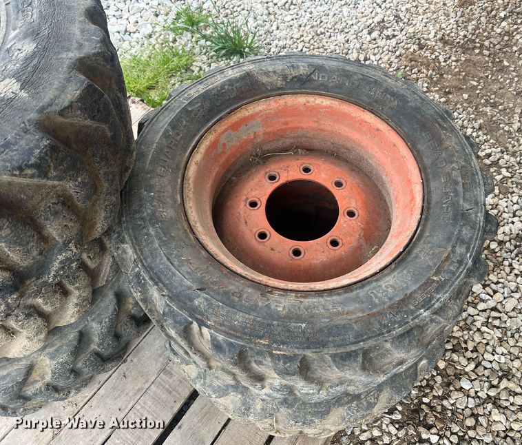 image for item LI9675 (5) Bobcat 10-16.5 skid steer wheels and tires