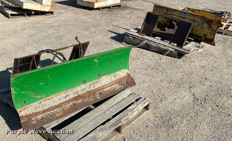 image for item LI9697 (2) John Deere 54"W skid steer dozer blades