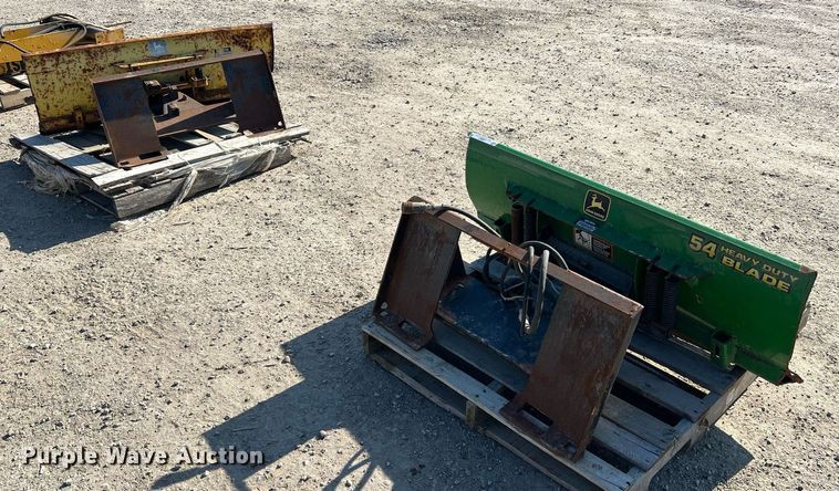 image for item LI9697 (2) John Deere 54"W skid steer dozer blades