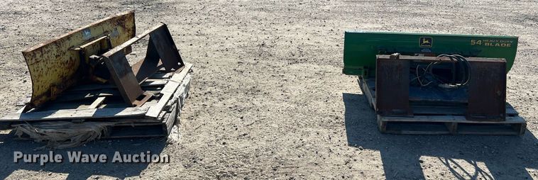 image for item LI9697 (2) John Deere 54"W skid steer dozer blades