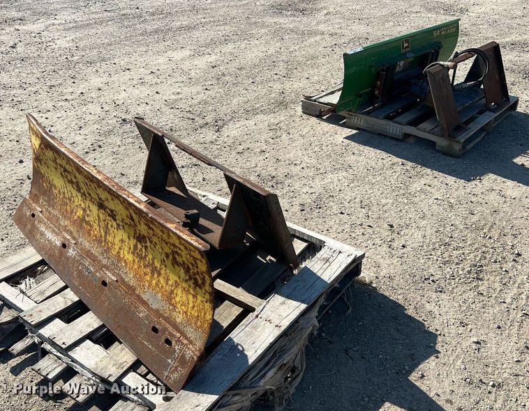 image for item LI9697 (2) John Deere 54"W skid steer dozer blades