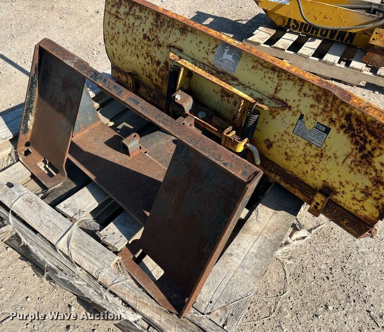 image for item LI9697 (2) John Deere 54"W skid steer dozer blades