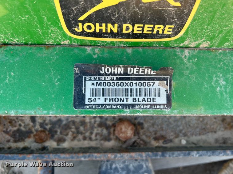 image for item LI9697 (2) John Deere 54"W skid steer dozer blades