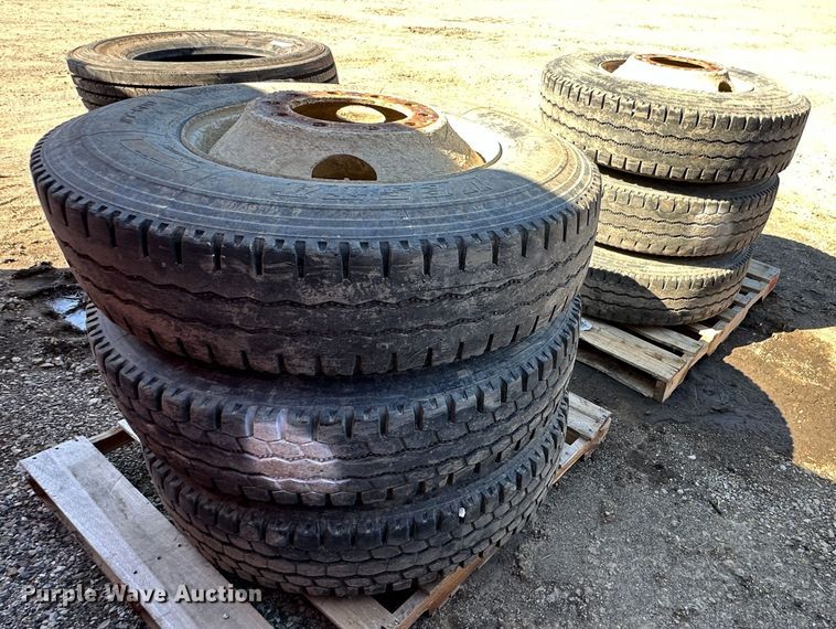 image for item LN9131 (6) 11R22.5 tires and wheels