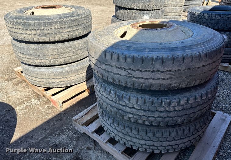 image for item LN9131 (6) 11R22.5 tires and wheels