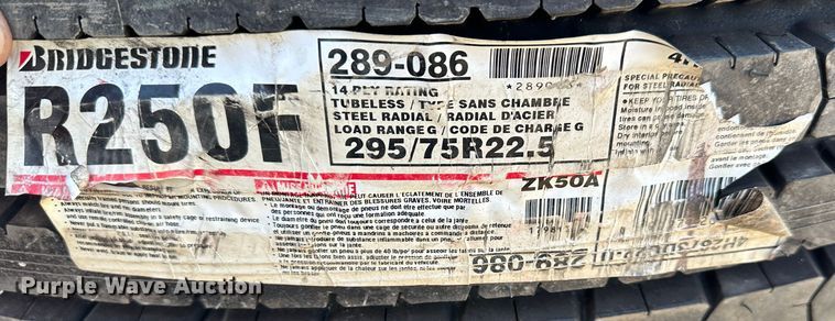 image for item LN9132 (3) 295/75R22.5 Bridgestone tires