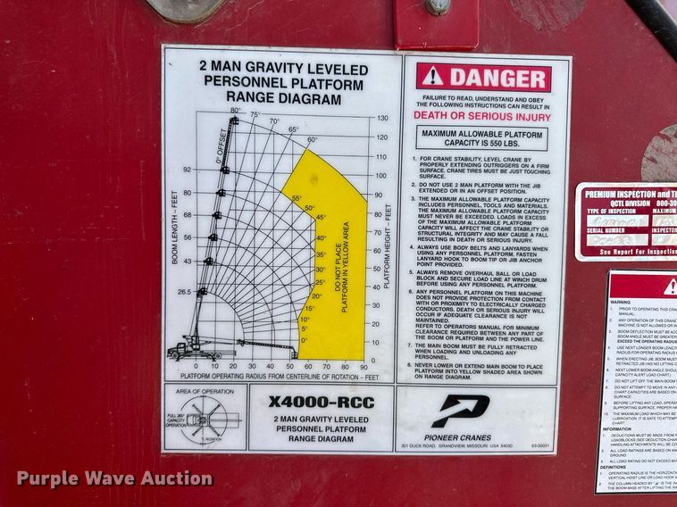 image for item LT9256 2001 Sterling  crane truck