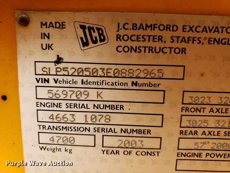 image for item LT9766 2003 JCB  telehandler