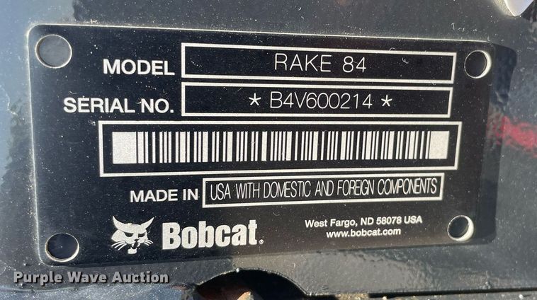 image for item LY9577 Bobcat Rake 84  landscape rake