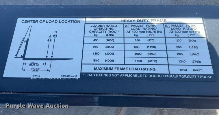 image for item LY9578 Bobcat Pallet Fork HD  skid steer forks