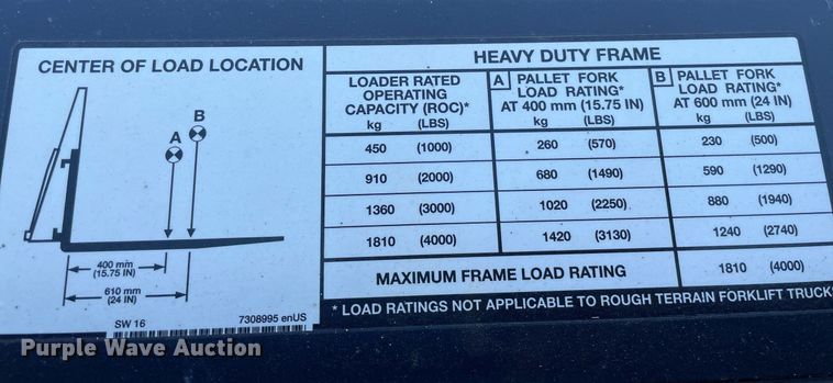 image for item LY9580 Bobcat Pallet Fork HD  skid steer forks