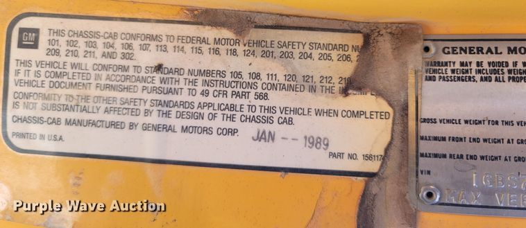 image for item MB9864 1989 Chevrolet Kodiak C70  oil distributor truck