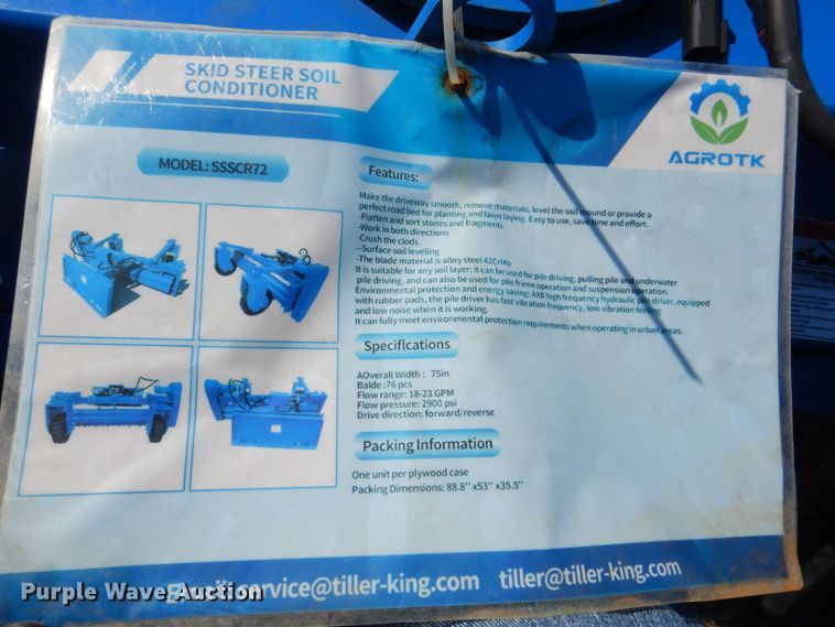 image for item MC9869 2022 TopCat SSSCR72  skid steer soil conditioner