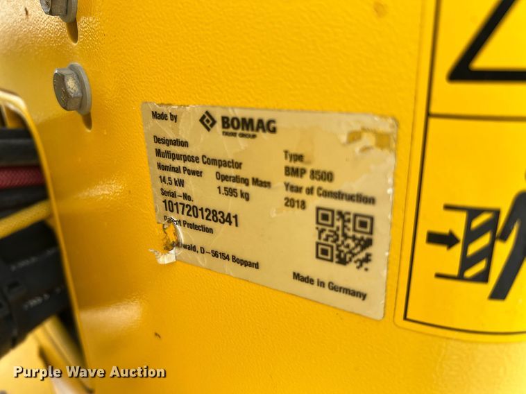 image for item MF9958 2018 Bomag BMP 8500  trench compactor
