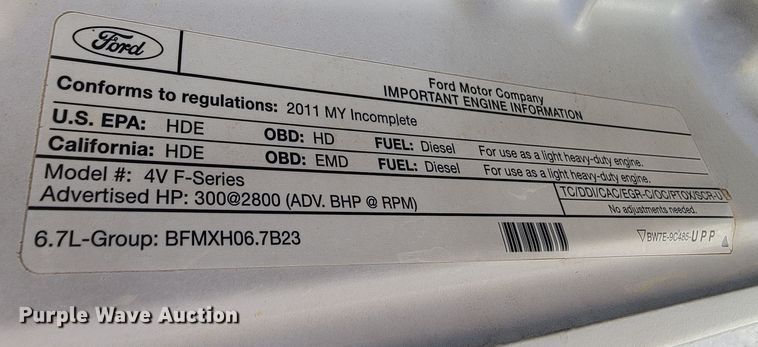 image for item ML9336 2011 Ford F550 Super Duty XL  dump truck