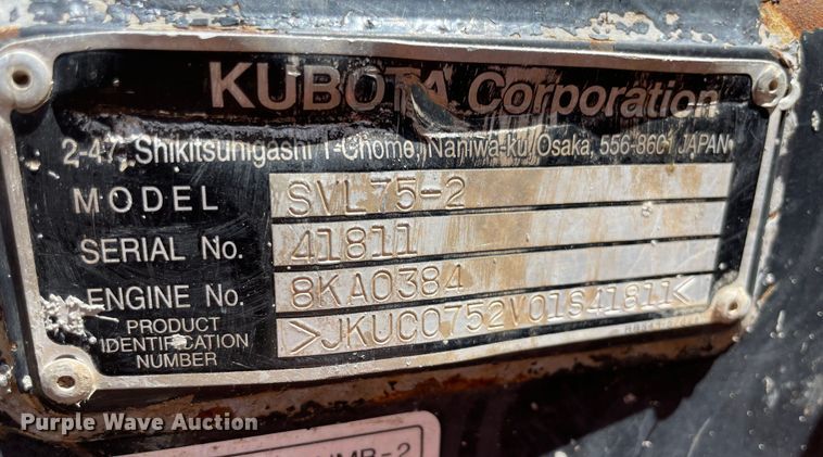 image for item MM9527 2019 Kubota SVL75-2  tracked skid steer loader