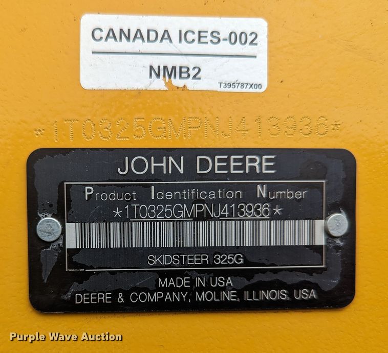 image for item MO9022 2022 John Deere 325G  tracked skid steer loader