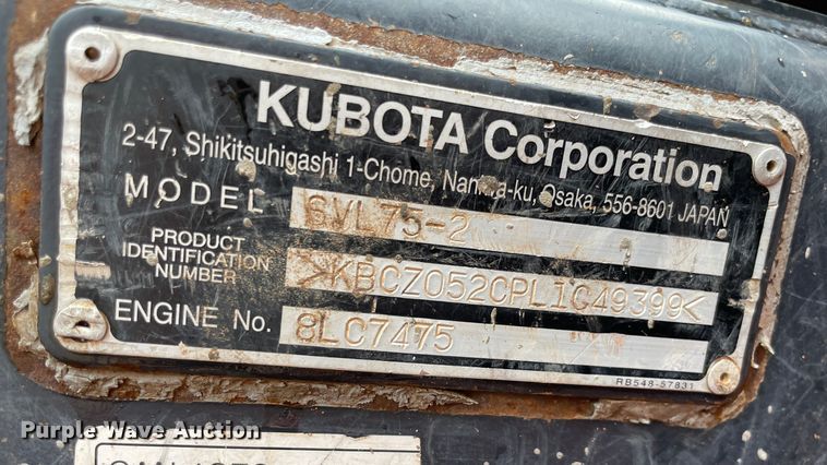 image for item MR9039 2020 Kubota SVL75-2  tracked skid steer loader