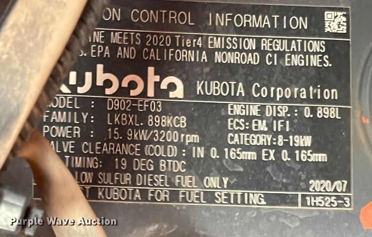 image for item MR9040 2020 Kubota BX23S  MFWD tractor