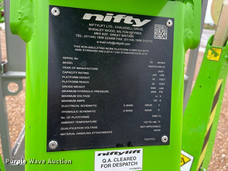 image for item MR9041 Nifty TM34T  boom lift