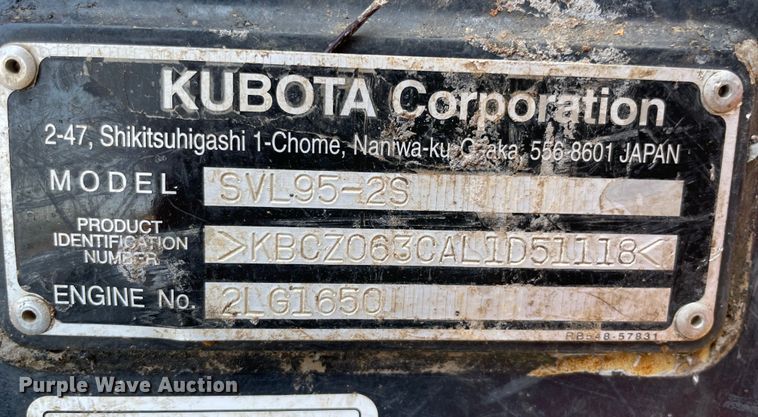 image for item MR9044 2020 Kubota SVL95-2S  tracked skid steer loader