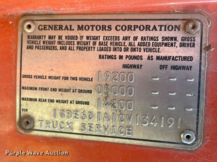 image for item MS9751 1982 Chevrolet C60  dump truck