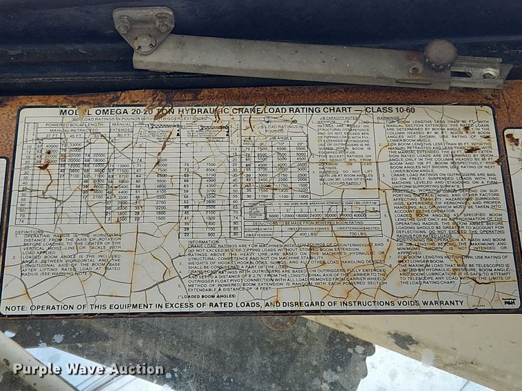 image for item MW9758 1980 P&H Omega 20-20  crane