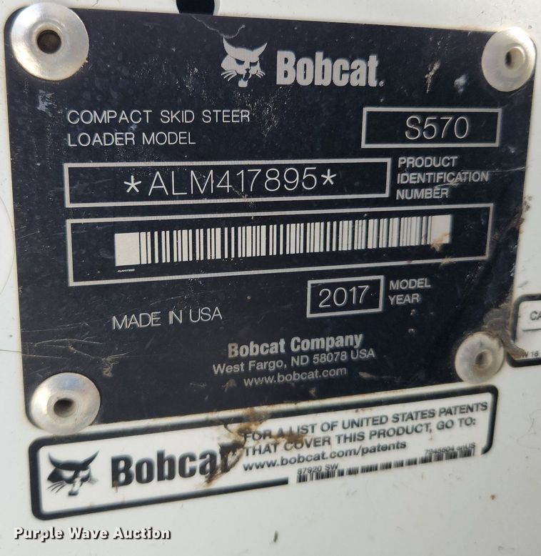 image for item MW9785 2017 Bobcat S570  skid steer loader
