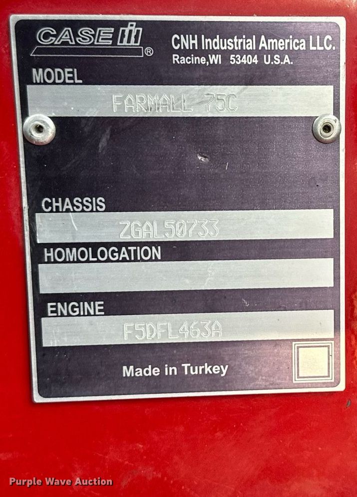 image for item DO5010 2016 Case IH  75C MFWD tractor