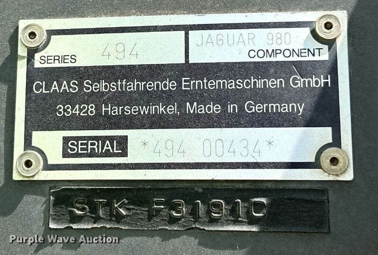 image for item DP3107 2008 Claas Jaguar 980  forage harvester