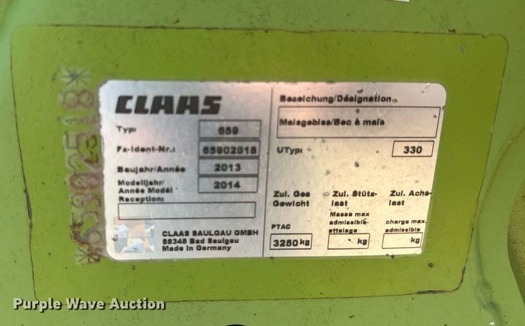 image for item DP3108 2014 Claas Orbis 750  rotary forage head