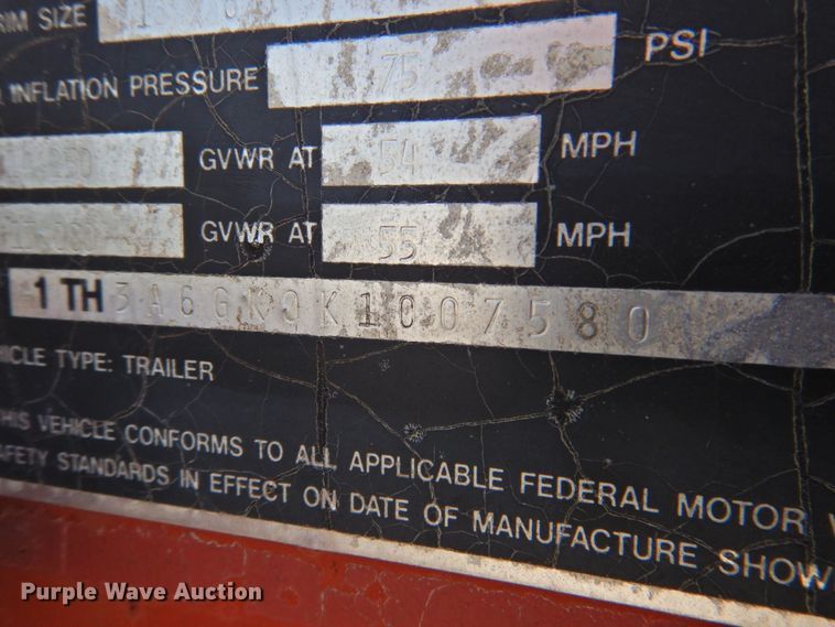 image for item DP4844 1989 Hillsboro  equipment trailer