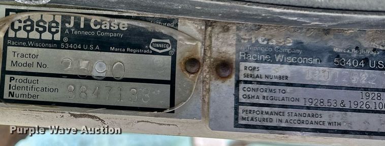 image for item KL9110 1979 Case 2590  tractor