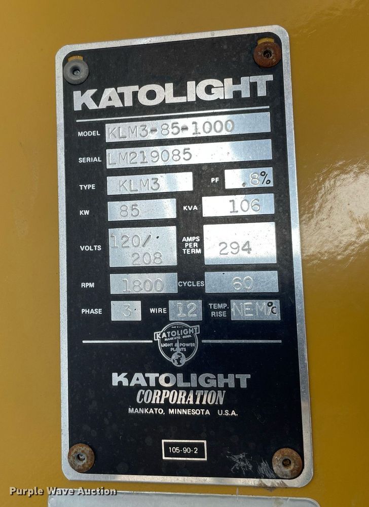 image for item LY9700 Katolight KLM3-85-1000  PTO generator