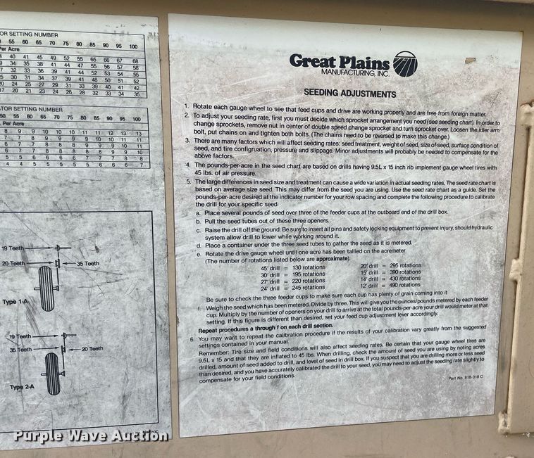 image for item LY9787 Great Plains 247584-0134  grain drill