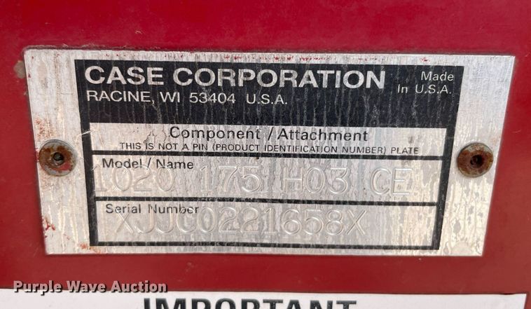 image for item MS9776 1996 Case 1020  rigid head