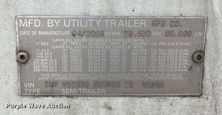 image for item DO4929 2009 Utility Trailers 3000R  refrigerated van trailer