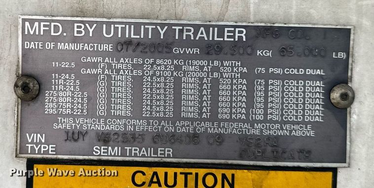 image for item DO4930 2006 Utility Trailers 3000R  refrigerated van trailer