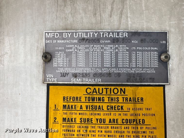 image for item DO4930 2006 Utility Trailers 3000R  refrigerated van trailer