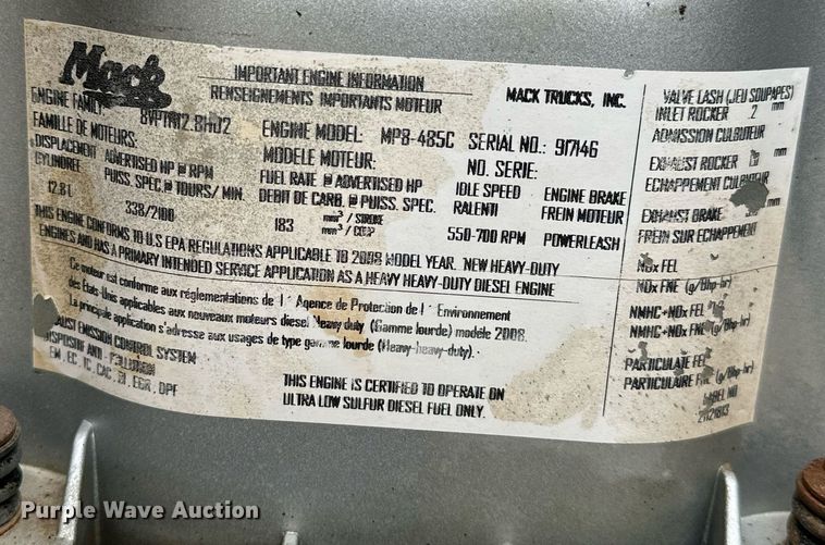 image for item DP3121 2009 Mack 600  semi truck