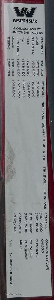 image for item DR5711 2016 Western Star 5700  semi truck