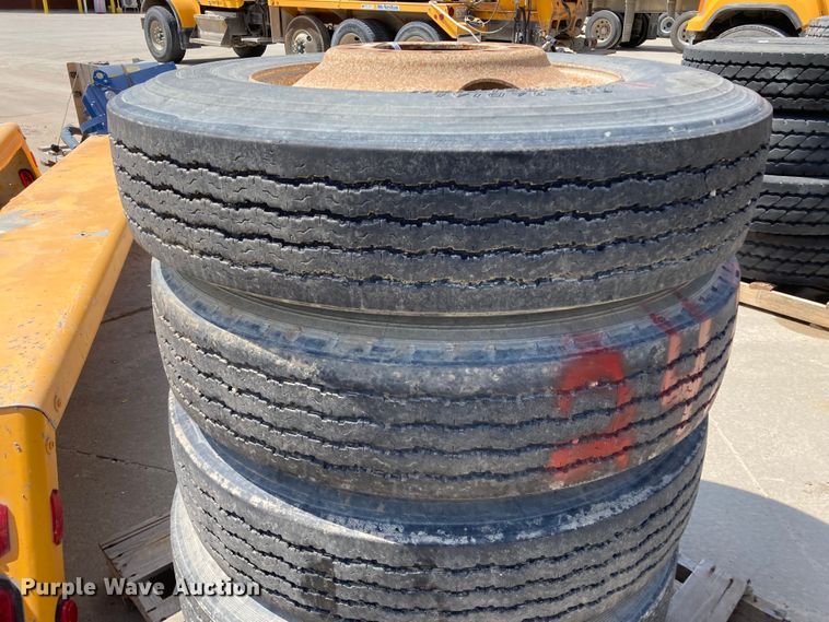 image for item HN9898 (4) Dayton 11R24.5 tires and wheels